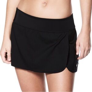 NWT Women's Nike Swim Solid Boardskirt Black Size Large Skirt